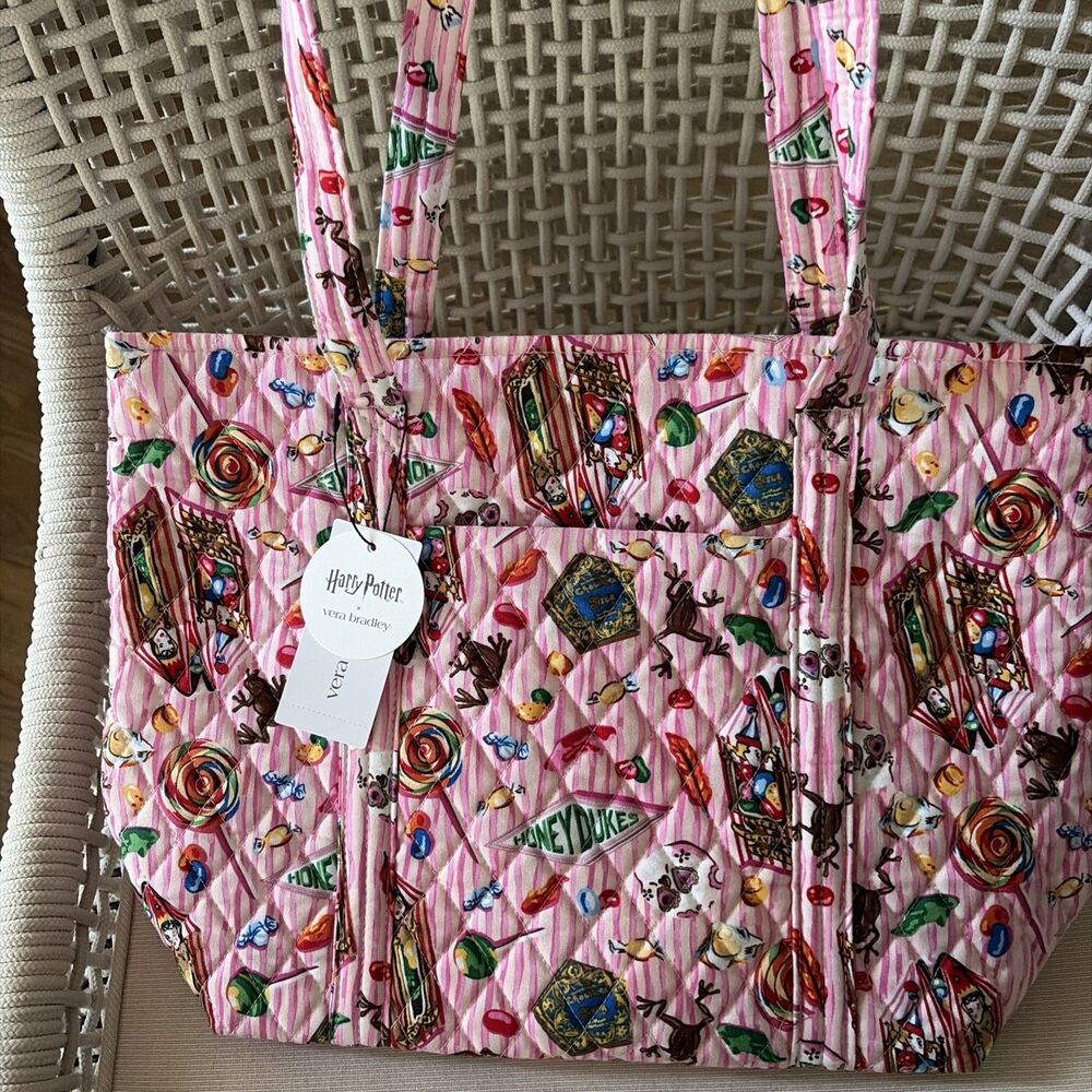 NEW Vera Bradley Harry Potter Honeydukes Pink Small Vera Tote Bag NWT